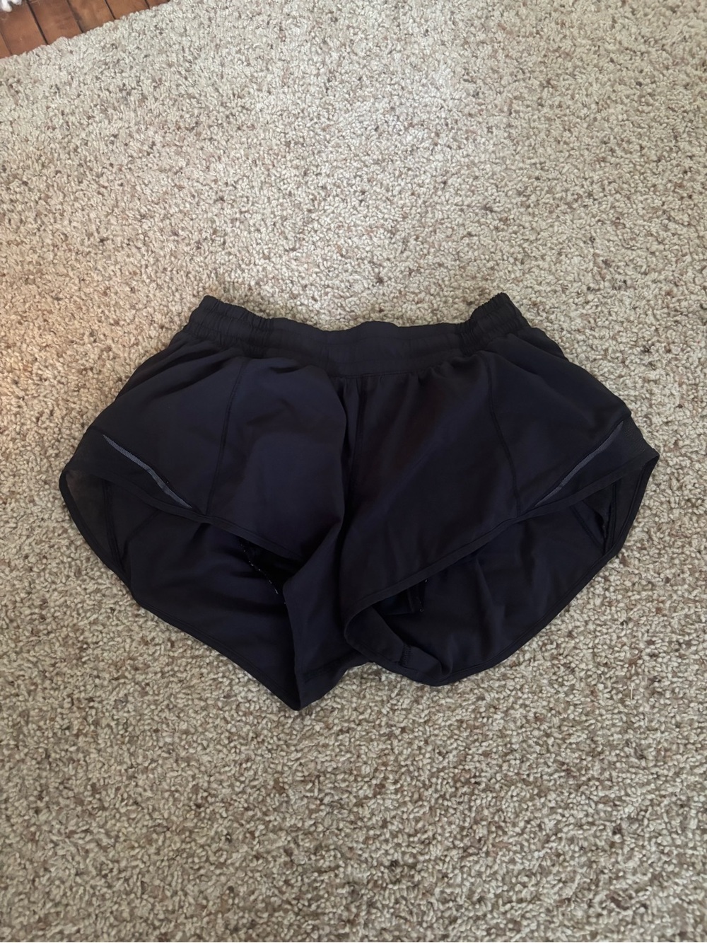 lululemon athletica Black Women's Run Short with Layered Hem